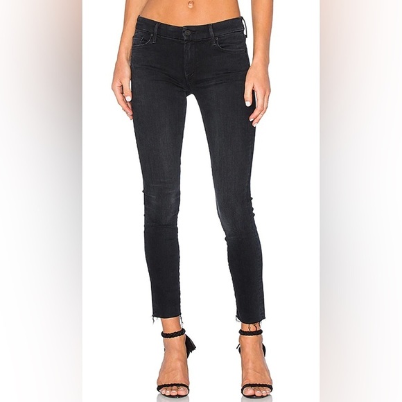MOTHER Denim Womens High Waisted Looker Jeans in Blackbird Wash Size 24 USA - Picture 1 of 11
